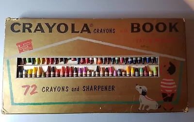 Vintage Crayola Crayons 1963  No. 72 In Original Gold Box  • $25