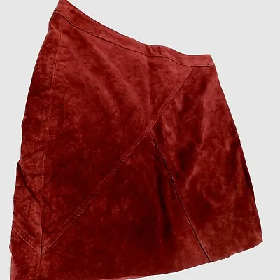 $29.99 • Buy Kate Hill Petite Red Suede Leather Lined Mini Skirt Sz 8P