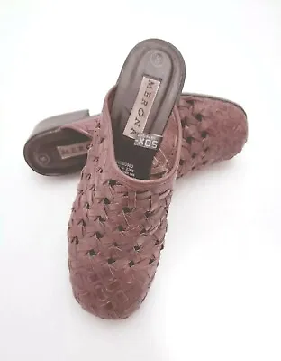 Vintage Merona Flex Brown Low Heel Perforated Slip On Shoes Size 8 Square Toe • $24.65