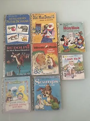 Little Golden Books: Various Titles Bundle Lot X 8 Vintage Walt Disney • $25