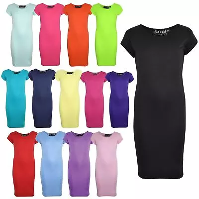 A2Z 4 Kids Bodycon Plain Midi Dress Party Costume Casual Dress Children Girls • £7.99