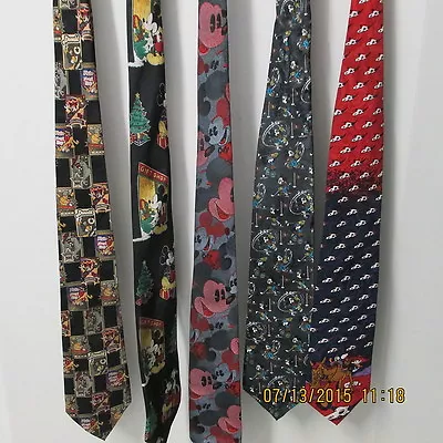 Set Of 6 Mickey Mouse & Company Ties Including Baseball & Christmas Ties • $50