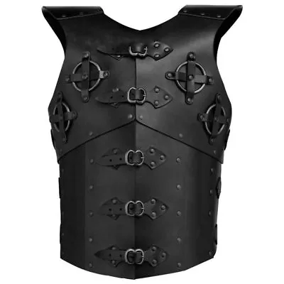 Leather Warrior Costume Cosplay Steampunk Armor Rivet Buckle Warrior Breastplate • $113.98
