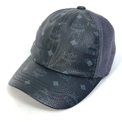MCM Logo Visetos Child Cap Baseball Cap PVC / Leather Black • $145
