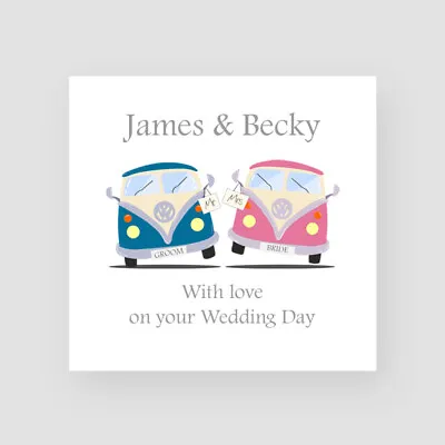 Personalised Wedding Day Card Campervan With Love On Your Wedding Day Card • £3.85