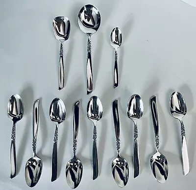 Oneida Community Silverplate South Seas Spoon Set- Teaspoon(9) Sugar/Demi/Soup. • $24.95