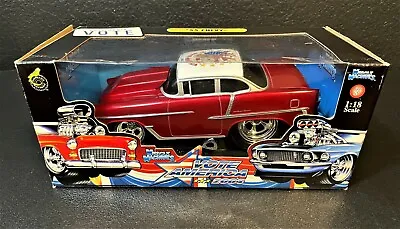 Muscle Machines Vote America 2004 1955 Chevy Bel Air Red 1:18 Scale  • $149.99