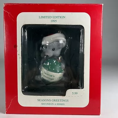 Baby Gray Mouse 1995 CHRISTMAS Tree Ornament Seasons Greetings Holiday • $9.90