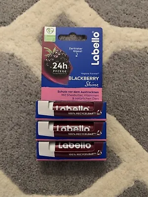 Labello Lip Balm Blackberry Shine - Pack Of 3 • £13.11