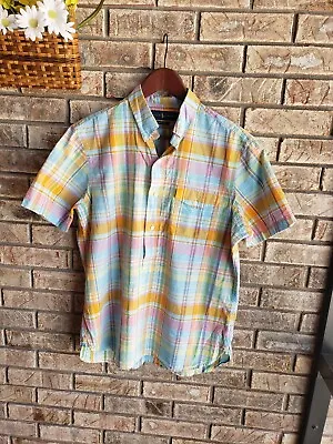 Ralph Lauren Plaid Pullover 1/2 Button Shirt Size Medium  Beach Twill  • $16