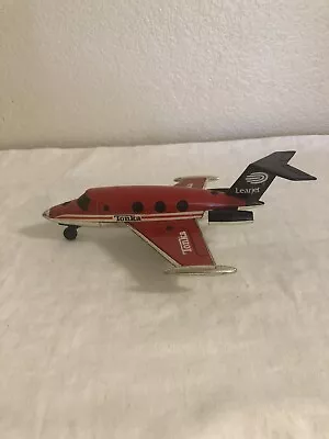 Vintage 1979 Tonka 924 Diecast 8.5  Airplane Red Black Chrome Lear Jet Hong Kong • $6.98