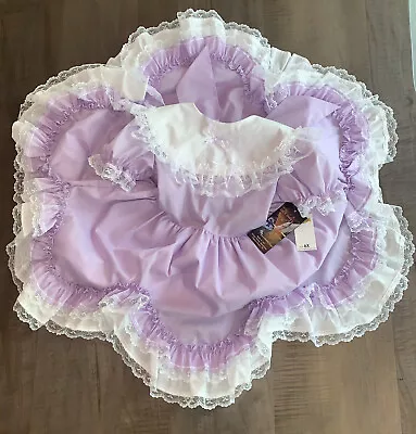 NWT DRESS Lidl Dollys 6X Purple Lavender Full Circle Lace Ruffle Girl RARE 90s • £79.51