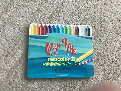 Carandache Neocolor   11 Aquarelle 15 Different Coloured Crayons Swiss Made • £9.99