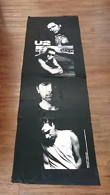 🔥 RARE! COLLECTIBLE 1989 U2  Banner 1' 10  W X  5' 7  L Black & White BONO VTG • $125