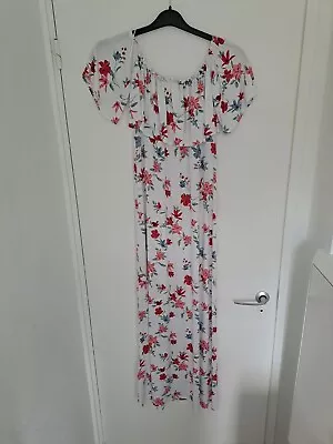 Women's H&M Divided White With Floral Print Maxi Dress - UK Size 4 - NWT • £3