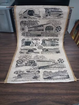 Vintage Kay Dee Towel 10 Covered Bridges Retro Kitchen Wall  • $10