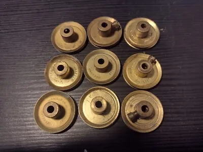 Meccano  9 Brass 1 Inch Pulleys No 22 • £4.95