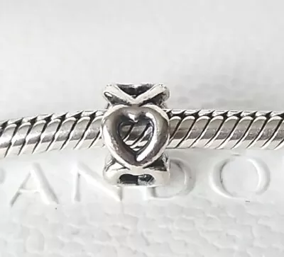 Genuine Pandora Bracelet Charm - Silver Open Hearts Spacer S925 ALE • £0.99