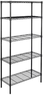 Basics 5-Shelf Adjustable Heavy Duty Storage Shelving Unit (350 Lbs Loading • $58