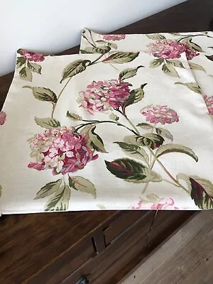 Two Handmade Reversible Cushion Covers In Laura Ashley Hydrangea Pink • £32