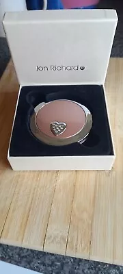 Jon Richard Compact Handbag Mirror With Heart Design Boxed. • £3.50