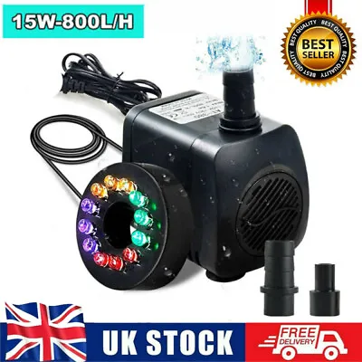 Electric Water Feature Pump Small Fountain For Garden Fish Pond 800L/H Outdoor • £11.88