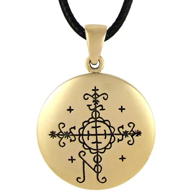 $17.99 • Buy Bronze Papa Simbi Voodoo Loa Veve Pendant Vodoun Lwa Talisman Necklace Amulet