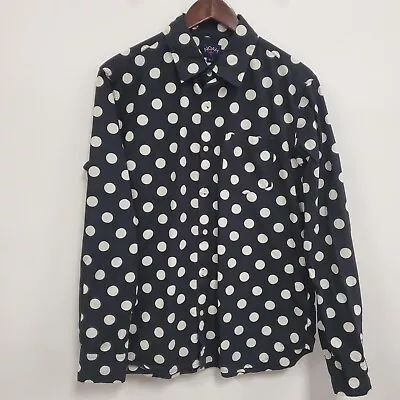 NOAH Mens Polka Dot Button Down Shirt Size L Black White Long Sleeve Collared • $74.88