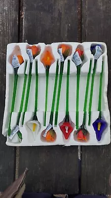 Murano Style Art Glass Long Flower Hand-blow 12 Inches Long Price Per 1 • $15