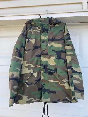 Ecwcs Army Woodland Bdu Gore-tex Jacket Wet/cold Weather Parka Xlarge Long Xl • $109.99