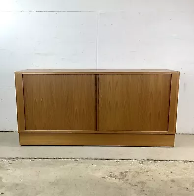 Scandinavian Modern Teak Tambour Door Credenza • $895