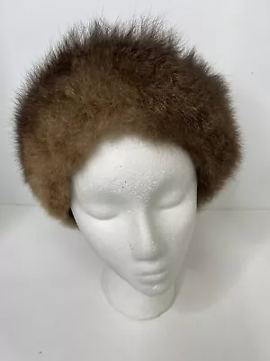 Vintage Brown Fox Fur Hat Headband Size 24  Women’s Men’s Russian • $59.95