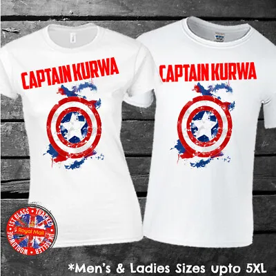 Captain Kurwa Marvel Funny T-shirt Poland Polska Polish Mens Ladies • £12.95