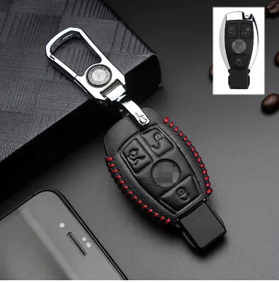 For Mercedes Benz CLA CLS CLK GLK GLA GLC 3B Remote Key Fob Leather Case Cover • $9.99