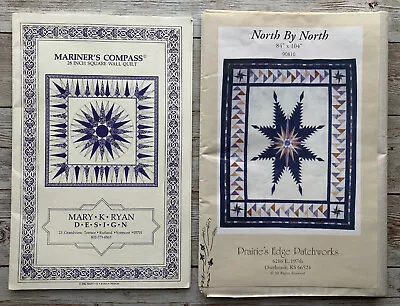 2 Quilt Patterns: Mariner's Compass Sm 28  Mary K Ryan Lg 84x104 Prairie's Edge • $7.85