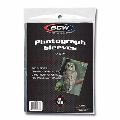 (100-Pack) BCW 5  X 7  Soft Sleeves For Oversized Cards Photos Postcards • $7.49