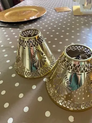 Candle Lampshades Brass With Cut Out Design Can Be Used Over Elec Candle Bulb  • £8