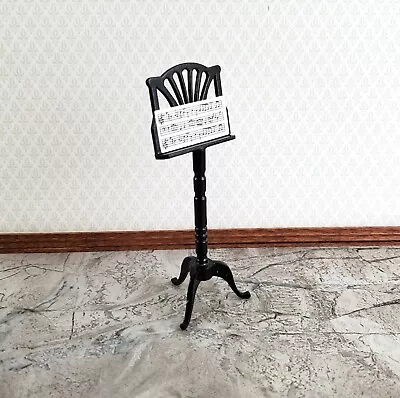 Dollhouse Sheet Music Stand Black Wood 1:12 Scale Miniature • $11.50