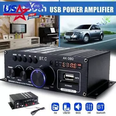 Bluetooth 2.0CH 400W Hi-Fi Auto Stereo 12V MP3 Car Audio Amplifier Radio Booster • $30.87