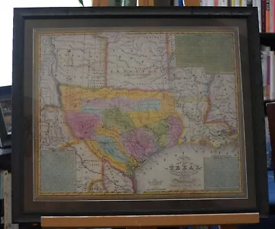 $149 • Buy New Map Of Texas With Contiguous By J.H.young Framed 