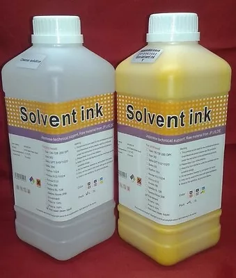 Eco Solvent Cleaner Solution + Yellow Ink Roland Mutoh Mimaki DX4 DX5 DX6 DX7  • $54.99