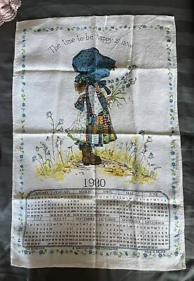 Vintage 1980 Calendar Holly Hobbie Tea Towel • £10