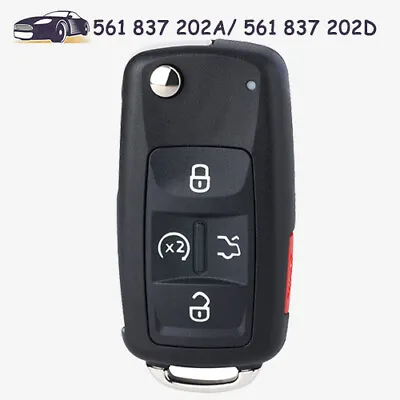 Flip Remote Key Fob 4+1 5 Button 561837202D 561837202A NBG010206T For Volkswagen • $18.04