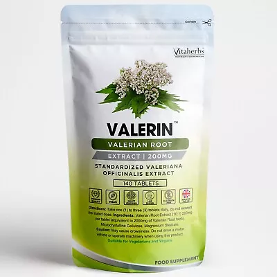 Valerian Root Tablets | Valerin™ - Valerian Root Extract 200mg - 140/280 Tablets • £6.99