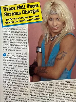 Vince Neil Motley Crue Full Page Vintage Clipping • $3.99