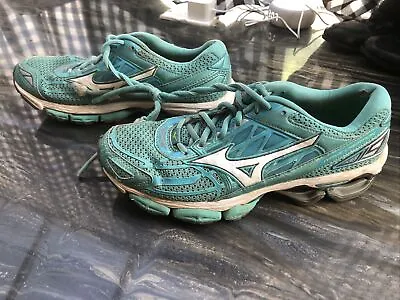 Mizuno Running Wave Creation 19 Teal Road Race Shoes Womens Size 9.5 Fast Ship • $12.74