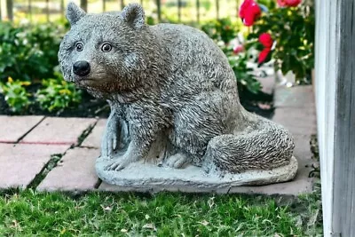 Realistic Raccoon Statue Concrete Wild Animal Decor Garden Forest Sculpture 10  • $109