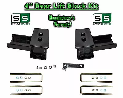 REAR 4  Inch Tapered Fab Lift Blocks Bumpstop + Ubolts FOR 2004 - 2017 Ford F150 • $114.33