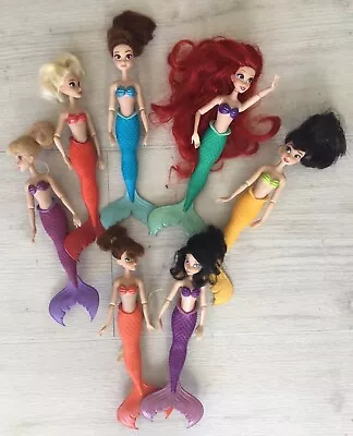 7 X Disney Little Mermaid Dolls Toys Beautiful Hair Tails Ariel & Sisters Orig⭐️ • £22.50