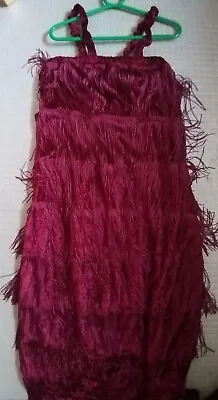 New Charleston Flapper Dress Fringes Size 10 Cocktail Fancydress Cruise Party • £15